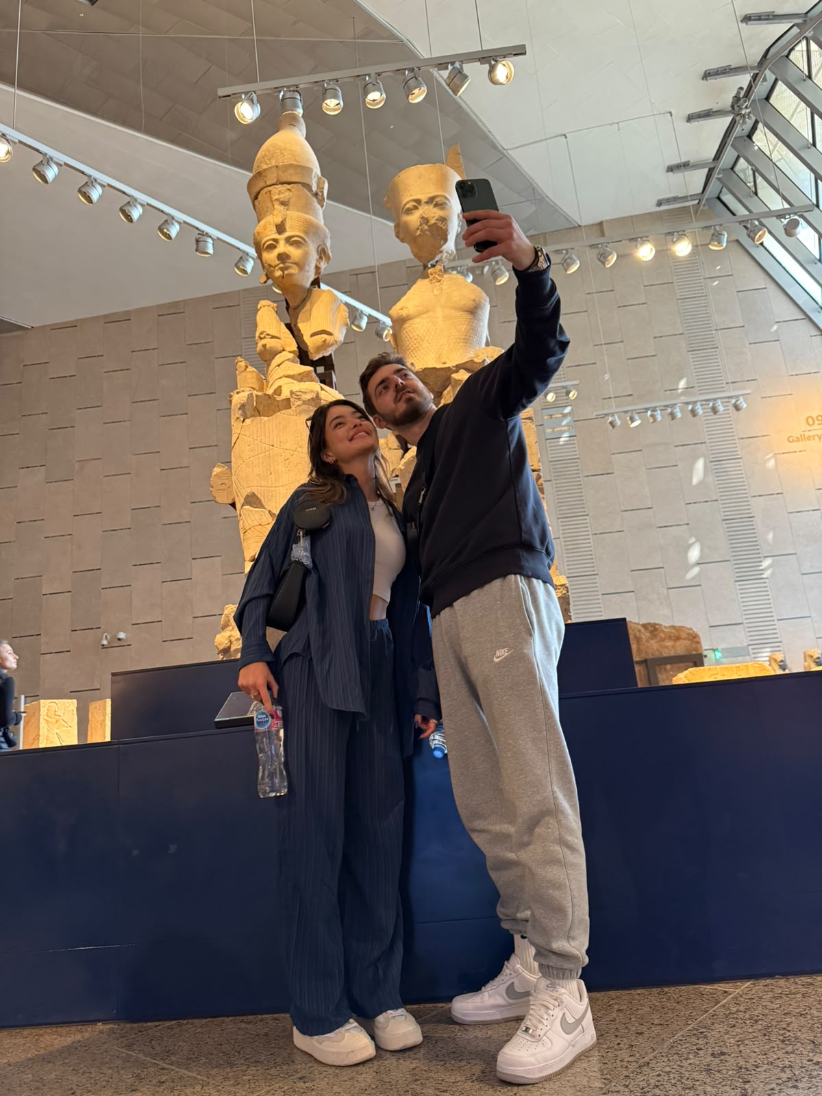 Visitors inside the Egyptian Museum